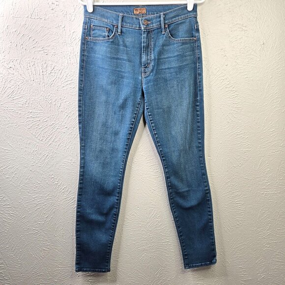 Mother High Waisted Looker Jeans Size 28 Skinny Medium Blue Wash Stretch Denim - Picture 1 of 13
